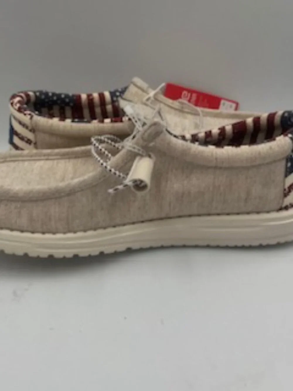 NEW Hey Dude Wally Patriotic Unisex Slip on Shoes Men 9 Women’s 11 NWT - Picture 11 of 12